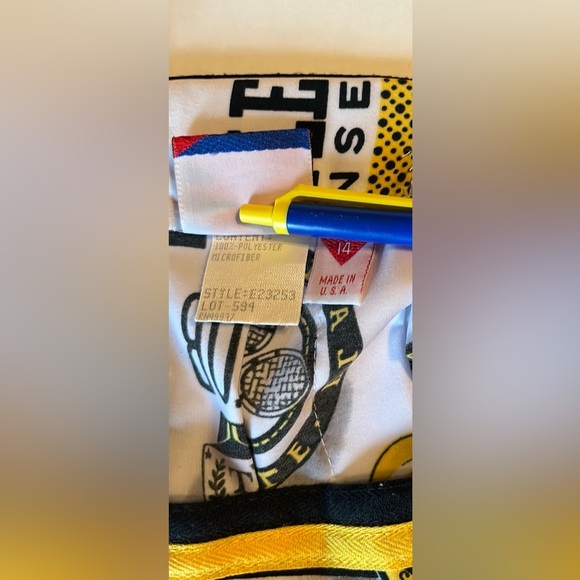 Vintage 90s Tail White Kitschy Graphic Print Pleated Sporty Tennis Skirt size 14 - Picture 5 of 5